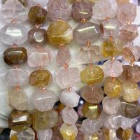 Perles nature de couleur Mix, Le Golden healer quartz, DIY, couleurs mélangées Environ 39 cm, Vendu par brin