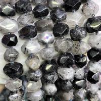 Rutilquarz Perlen, Schwarzer Rutilquarz, DIY, gemischte Farben, 13x18mm, Länge:ca. 39 cm, verkauft von Strang