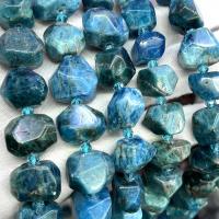 Einzelne Edelstein Perlen, Apatite, DIY, blau, 13x18mm, Länge:ca. 39 cm, verkauft von Strang