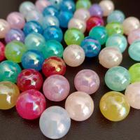 Perles acryliques plaquée, Acrylique, Rond, Placage coloré, DIY, plus de couleurs à choisir, 14mm, Environ Vendu par sac