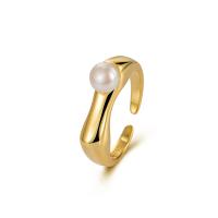 Pearl Sterling Silver Finger Ring, 925 Sterling Silver, with Freshwater Pearl, plated, fashion jewelry & for woman 16.9mm, US Ring [