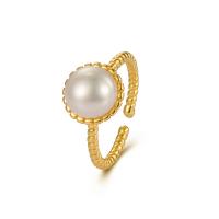 Pearl Sterling Silver Finger Ring, 925 Sterling Silver, with Freshwater Pearl, plated, fashion jewelry & for woman 16.9mm, US Ring 