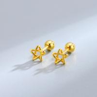 Sterling Silver Stud Earring, 925 Sterling Silver, Star, plated, fashion jewelry & for woman 