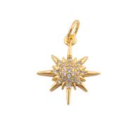 Cubic Zirconia Micro Pave Brass Pendant, fashion jewelry & micro pave cubic zirconia & for woman, golden Approx 1mm 