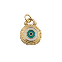 Mode Evil Eye Pendentif, laiton, bijoux de mode & pour femme & émail, doré Environ 1mm, Vendu par PC