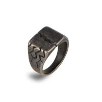 Stainless Steel Finger Ring, 304 Stainless Steel, Antique finish, vintage & for man, 14.5mm,4.3mm 