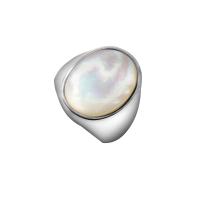 Shell Finger Ring, 304 Stainless Steel, with Shell, Oval, polished & for woman, original color 