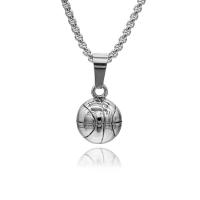 Stainless Steel Jewelry Necklace, 304 Stainless Steel, Basketball, polished & for man, original color, 14.5mm 