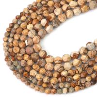 Landschafts-Jaspis Perlen, Bild Jaspis, DIY & verschiedene Größen vorhanden & facettierte, Bohrung:ca. 0.8mm, Länge:ca. 36 cm, verkauft von Strang