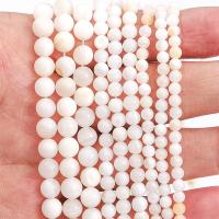 Perles en coquille naturel, coquille d'eau douce, Rond, DIY & normes différentes pour le choix, blanc Environ 1mm Environ 38 cm, Vendu par brin[