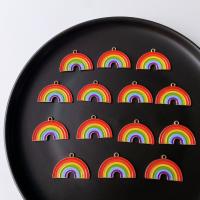 Zinc Alloy Enamel Pendants, Rainbow, cute & DIY, multi-colored Approx [