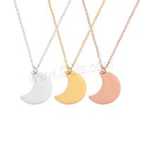 Titanium Steel Jewelry Necklace, with 5CM extender chain, Moon, plated, fashion jewelry & DIY Approx 45 cm 