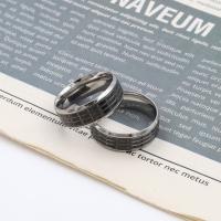 Titanium Steel Finger Ring, with Acrylic, fashion jewelry & for man, 8mm 
