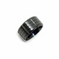 Anillo de dedo de acero Titanium de, Partículas de acero, Galvanoplastia al vacío, diverso tamaño para la opción & para hombre, Negro, Vendido por UD