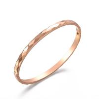 Titanium Steel Bracelet & Bangle, plated & for woman, rose gold color 