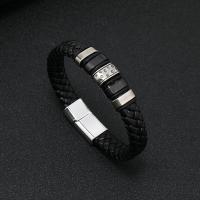 PU Leather Cord Bracelets, fashion jewelry & for man, 12mm 