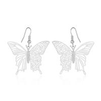Zinc Alloy Drop Earring, Butterfly, plated, fashion jewelry & for woman & hollow 