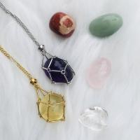 Gemstone Necklaces, Brass, with Natural Stone, with 5cm extender chain, handmade, fashion jewelry & Unisex 3-3.5cm,5cm Approx 60 cm 