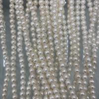 Naturales agua dulce perlas sueltas, Perlas cultivadas de agua dulce, Ligeramente redondo, Bricolaje, Blanco, 9-10mm, longitud:aproximado 37 cm, Vendido por Sarta[