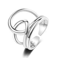 Sterling Silver Finger Ring, 925 Sterling Silver, plated, fashion jewelry & for woman, 16mm,17mm 