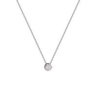 Titanium Steel Jewelry Set, bracelet & necklace, platinum plated, fashion jewelry & for woman & with cubic zirconia, silver color .2cm .1cm+5.3cm [