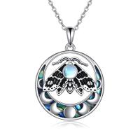 Shell Zinc Alloy Necklace, with Abalone Shell & Sea Opal, with 5cm extender chain, Round, antique silver color plated, vintage & fashion jewelry & for woman & hollow, mixed colors Approx 45 cm [