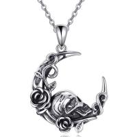 Zinc Alloy Necklace, with 5cm extender chain, Moon, antique silver color plated, vintage & fashion jewelry & for woman Approx 45 cm 
