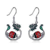 Enamel Zinc Alloy Drop Earring, silver color plated, fashion jewelry & for woman, mixed colors 