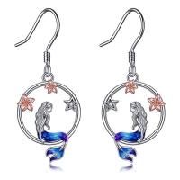 Enamel Zinc Alloy Drop Earring, plated, fashion jewelry & for woman & hollow, mixed colors 