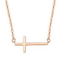 Sterling Silver Jewelry Necklace, 925 Sterling Silver, Cross, plated, fashion jewelry & for woman Approx 18.11 Inch 
