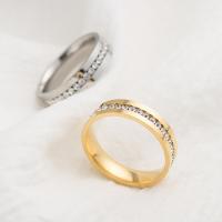 チタン鋼の指環, チタン鋼, ユニセックス & 異なるサイズの選択 & ライン石のある, 無色, 売り手 パソコン[