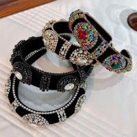 Hair Bands, Velveteen, with Zinc Alloy, fashion jewelry & with rhinestone [