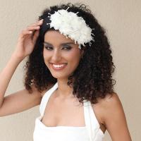 Hair Bands, Cloth, with Crystal, Flower, fashion jewelry 
