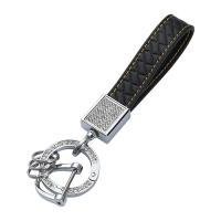 Leder Schlüsselkette, Kuhhaut, mit Zinklegierung, unisex & verschiedene Stile für Wahl & Micro pave Strass, keine, verkauft von PC