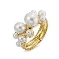Fashion Zinc Alloy Bangle, with Plastic Pearl, plated, fashion jewelry & for woman, gold [