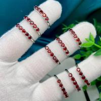 Edelstein Messing Finger Ring, Kupfernickel, mit Granat, Modeschmuck & für Frau, 3mm, verkauft von PC