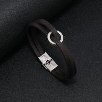 PU Leather Cord Bracelets, with Zinc Alloy, fashion jewelry 10cm 