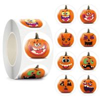 New Hot Halloween Jewelry and Decor, Copper Printing Paper, with Adhesive Sticker, Round, printing, Halloween Design 