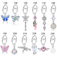 Stainless Steel Belly Ring, 316L Stainless Steel, plated, Unisex & with rhinestone, 10mm [