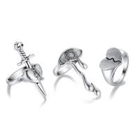 Zinc Alloy Ring Set, plated, three pieces & for woman, US Ring .5-7 