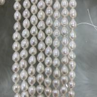 Искусственные жемчужные бусины пресноводные в форме капли, Пресноводные жемчуги, Каплевидная форма, DIY, белый, 8-9mm, длина:Приблизительно 37 см, продается Strand