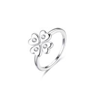 metal anillo, chapado en color de plata, Joyería & diverso tamaño para la opción & micro arcilla de zirconia cúbica & para mujer, Vendido por UD