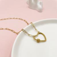 Stainless Steel Jewelry Necklace, 304 Stainless Steel, with 5cm extender chain, Heart, Vacuum Ion Plating, fashion jewelry & for woman & hollow, golden, nickel, lead & cadmium free, 22mm Approx 45 cm 
