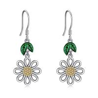 Enamel Zinc Alloy Drop Earring, Flower, plated, fashion jewelry & for woman & with rhinestone, mixed colors 