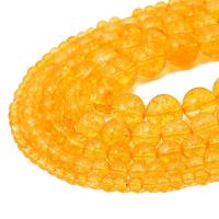 Cristal en jaune naturelles, perles de citrine, Rond, DIY & normes différentes pour le choix, Jaune Environ 1mm Environ 38 cm, Vendu par brin
