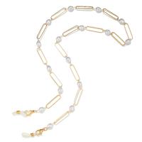 Brass Glasses Chain, with Plastic Pearl, plated, Unisex cm [