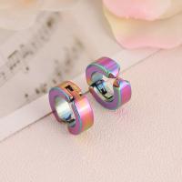 Stainless Steel Clip Earrings, 304 Stainless Steel, Donut, Galvanic plating, fashion jewelry & Unisex 
