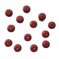 Synthetische Türkis Perlen, flache Runde, DIY, rot, 6x10mm, 100PCs/Tasche, verkauft von Tasche