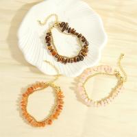 Gemstone Bracelets, Brass, with Gemstone, handmade, Double Layer & fashion jewelry & for woman Approx 16-22 cm 
