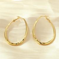 Brass Hoop Earring, plated, fashion jewelry & for woman, gold 